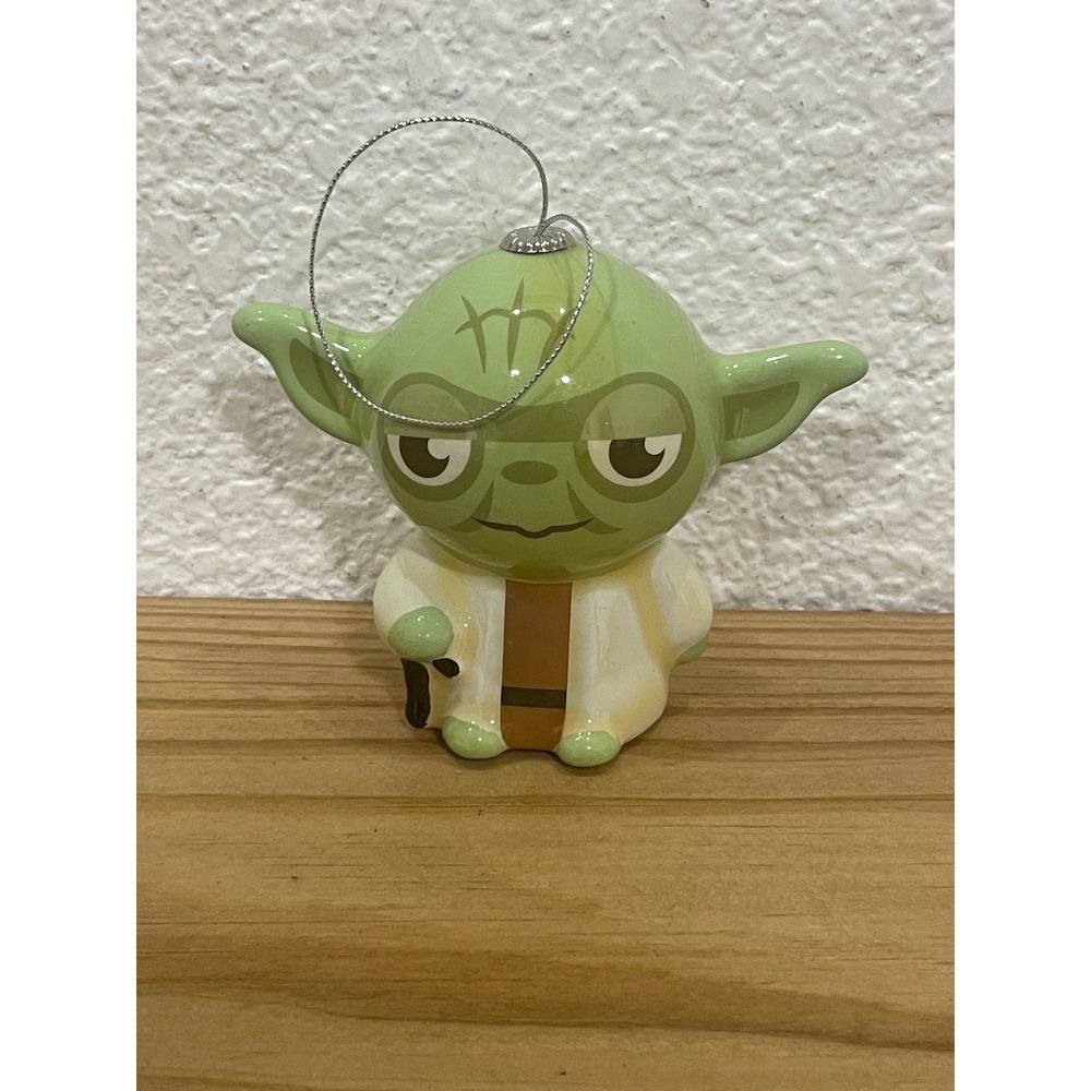 Yoda Christmas Tree Ornament Star Wars Decoupage Plastic Hallmark 3.25"